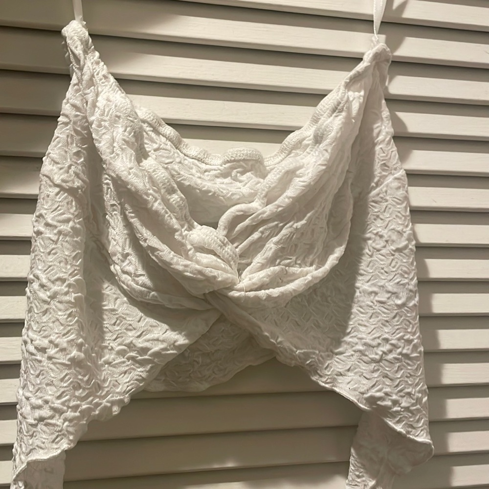 White crossed tube top